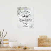 Lavender Eucalyptus Unplugged Wedding Ceremony Poster (Keuken)