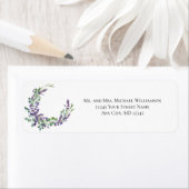 Lavender Eucalyptus Weddenschap Return Address Etiket (Insitu)