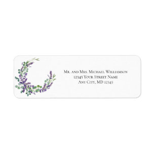 Lavender Eucalyptus Weddenschap Return Address Etiket