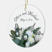 Lavender Eucalyptus white roses greenery Keramisch Ornament (Links)