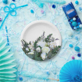 Lavender Eucalyptus white roses greenery Papieren Bordje (Feest)