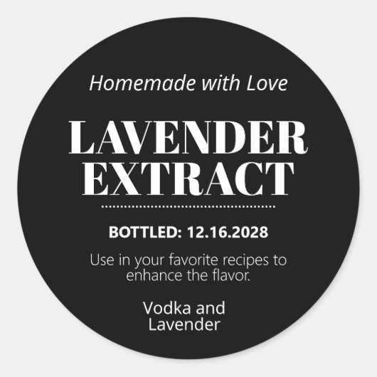 Lavender Extract Modern Label Sticker ZEX_001i (Voorkant)