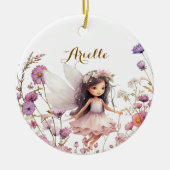 Lavender fairy wildflower pixie birthday gift keramisch ornament (Voorkant)