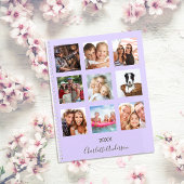 Lavender famille photo collage nom script 2026
