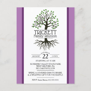 Lavender Family Tree-reünie Uitnodiging Briefkaart