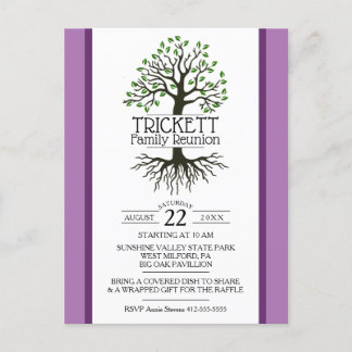 Lavender Family Tree-reünie Uitnodiging Briefkaart