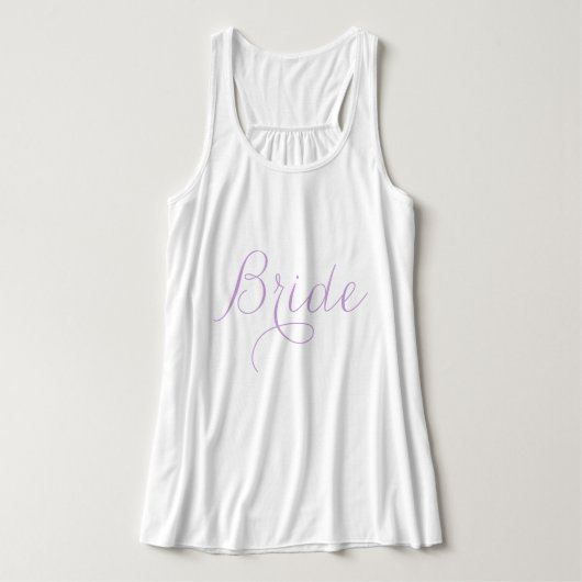 Lavender Fancy Script Bruid Tanktop (Design voorkant)