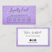 Lavender Faux Glitter Custom Loyalty Kaart Visitekaartje (Voorkant / Achterkant)
