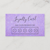 Lavender Faux Glitter Custom Loyalty Kaart Visitekaartje (Voorkant)