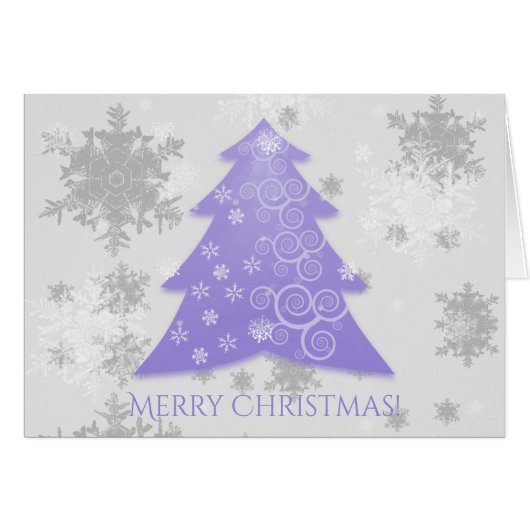 Lavender Festive Christmas Tree Carte de voeux (Devant horizontal)