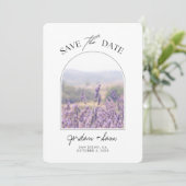 Lavender Field Wedding Lavender Save the Date Kaart (Staand voorkant)