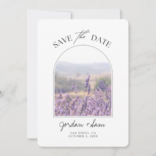 Lavender Field Wedding Lavender Save the Date Kaart (Voorkant)