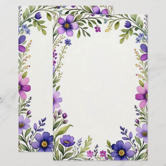 Lavender Fields Briefpapier (Voorkant / Achterkant)