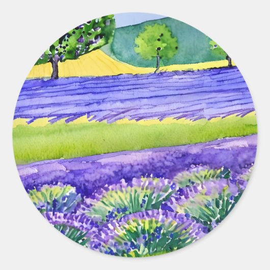 Lavender fields France Ronde Sticker (Voorkant)