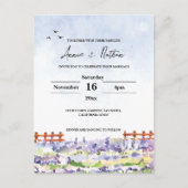 Lavender Fields Landschap Wedding Invitation Briefkaart (Voorkant)