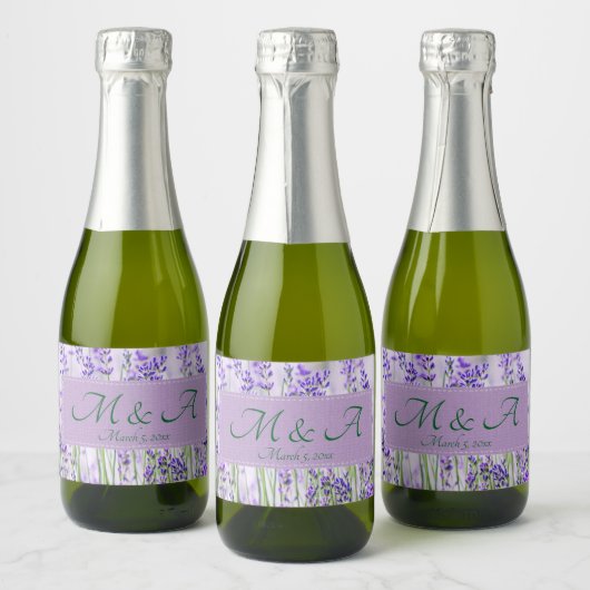 Lavender Fields Mariage Mini Étiquette de vin mous (Bouteilles)