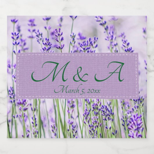 Lavender Fields Mariage Sparkling Wine Étiquette (Étiquettes simples)