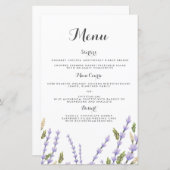 Lavender Fields Menu Dîner Mariage (Devant / Derrière)