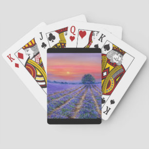 Lavender Fields op Sunset Pokerkaarten