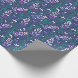 Lavender Fields patroon in Paars Cadeaupapier