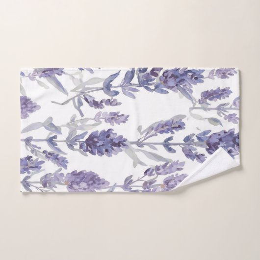Lavender Fields | Purple Watercolor Flower Pattern (Serviette à main)