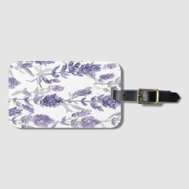 Lavender Fields | Purple Watercolor Flower Pattern Bagagelabel