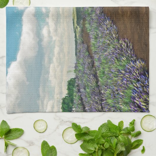 Lavender Fields Serviette de cuisine (Plié)