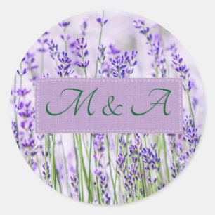 Lavender Fields Trouwronde Classic Sticker