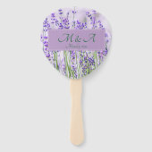 Lavender Fields Wedding Hand Fans Handwaaier (Voorkant)