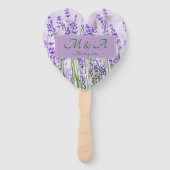 Lavender Fields Wedding Heart Hand Fans Handwaaier (Achterkant)