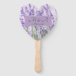 Lavender Fields Wedding Heart Hand Fans Handwaaier
