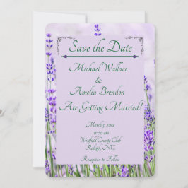 Lavender Fields Wedding Save the Date Kaart