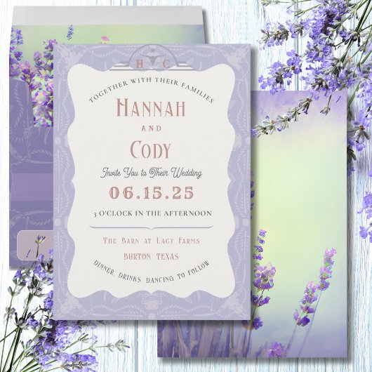 Lavender Fields Western Boho Faire-part de mariage