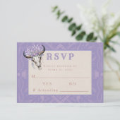 Lavender Fields Western Boho Wedding Carte RSVP (Debout devant)