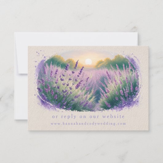 Lavender Fields Western Boho Wedding Carte RSVP (Dos)