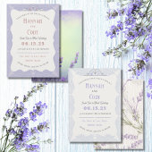 Lavender Fields Westerne Boho bruiloft uitnodiging