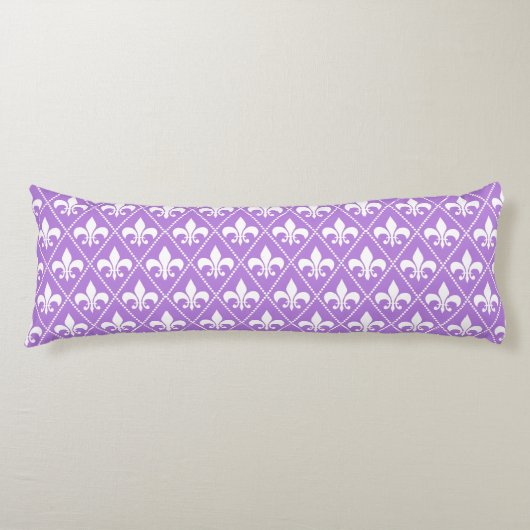 Lavender Fleur de Lys Lichaamskussen (Voorkant)