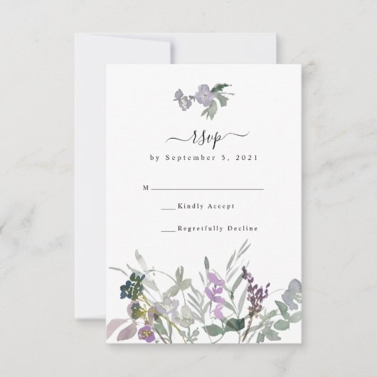 Lavender Fleur sauvage & Greenery Wedding Carte RS (Devant)