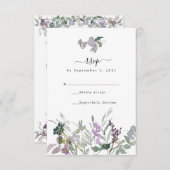 Lavender Fleur sauvage & Greenery Wedding Carte RS (Devant / Derrière)