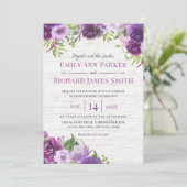 Lavender Floral Barn Wood Weddenschap Kaart (Staand voorkant)