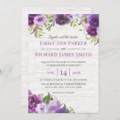 Lavender Floral Barn Wood Weddenschap Kaart (Voorkant / Achterkant)
