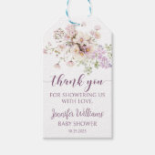 Lavender floral bébé fille douche merci étiquettes (Devant)
