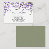 lavender floral books met baby book request card informatiekaartje (Voorkant / Achterkant)