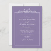 Lavender Floral Border Monogram Weddenschap Kaart (Voorkant)