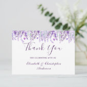 Lavender Floral Botanical Waterverf Wedding Bedankkaart (Staand voorkant)