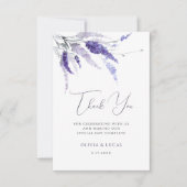 Lavender Floral Botanical Wildflower Boho Wedding Bedankkaart (Voorkant)