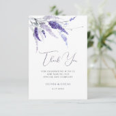 Lavender Floral Botanical Wildflower Boho Wedding Bedankkaart (Staand voorkant)