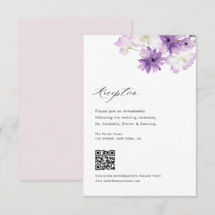 lavender floral bruiloft RSVP kaartje