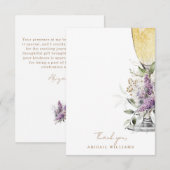 Lavender Floral Champagne Douche Message Merci (Devant / Derrière)