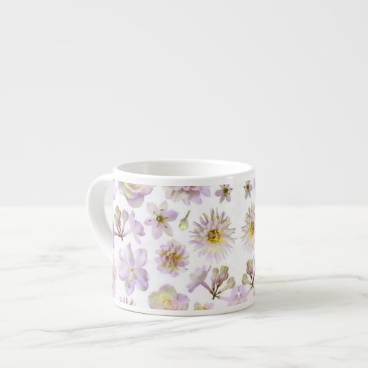 Lavender Floral Deco Espresso Mok (Voorkant links)